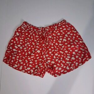 Mexicali Blues Stetchbwaist Pull On Flowy Cute Sexy  Red Floral Shorts Sz M/L‎